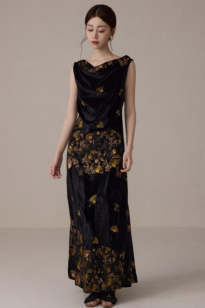 Retro Gold Swing Dress