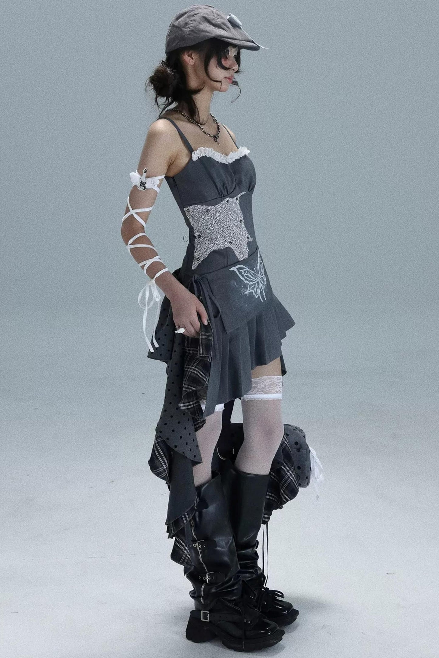 Polka Dot Plaid Patchwork Dress