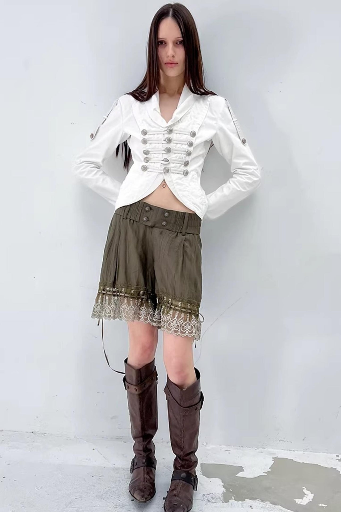 Patchwork Leather Napoleon Jacket