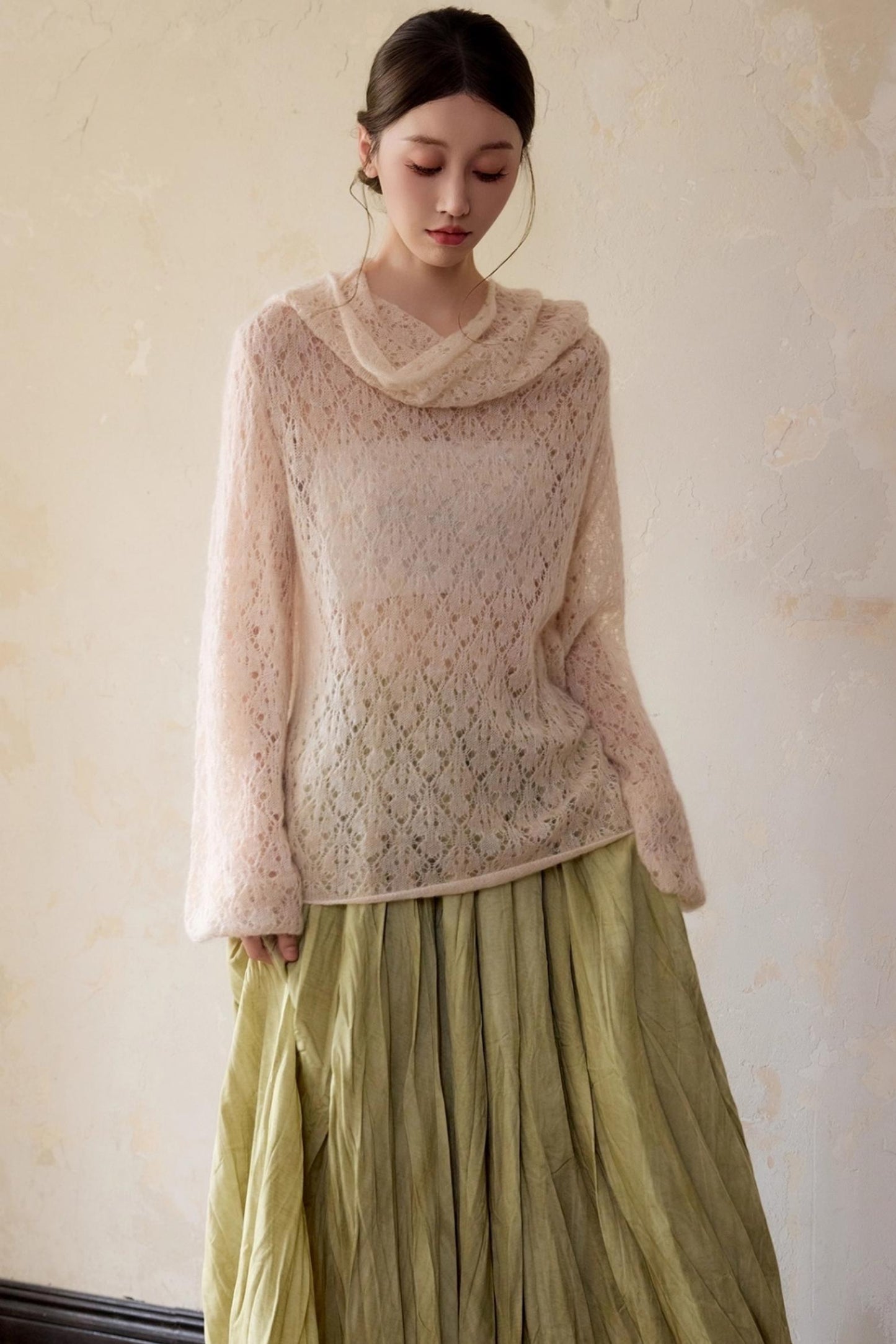 Alpaca Hooded Mohair Sweater