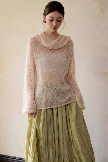 Alpaca Hooded Mohair Sweater