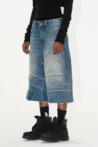 Distressed Raw-Hem Shorts