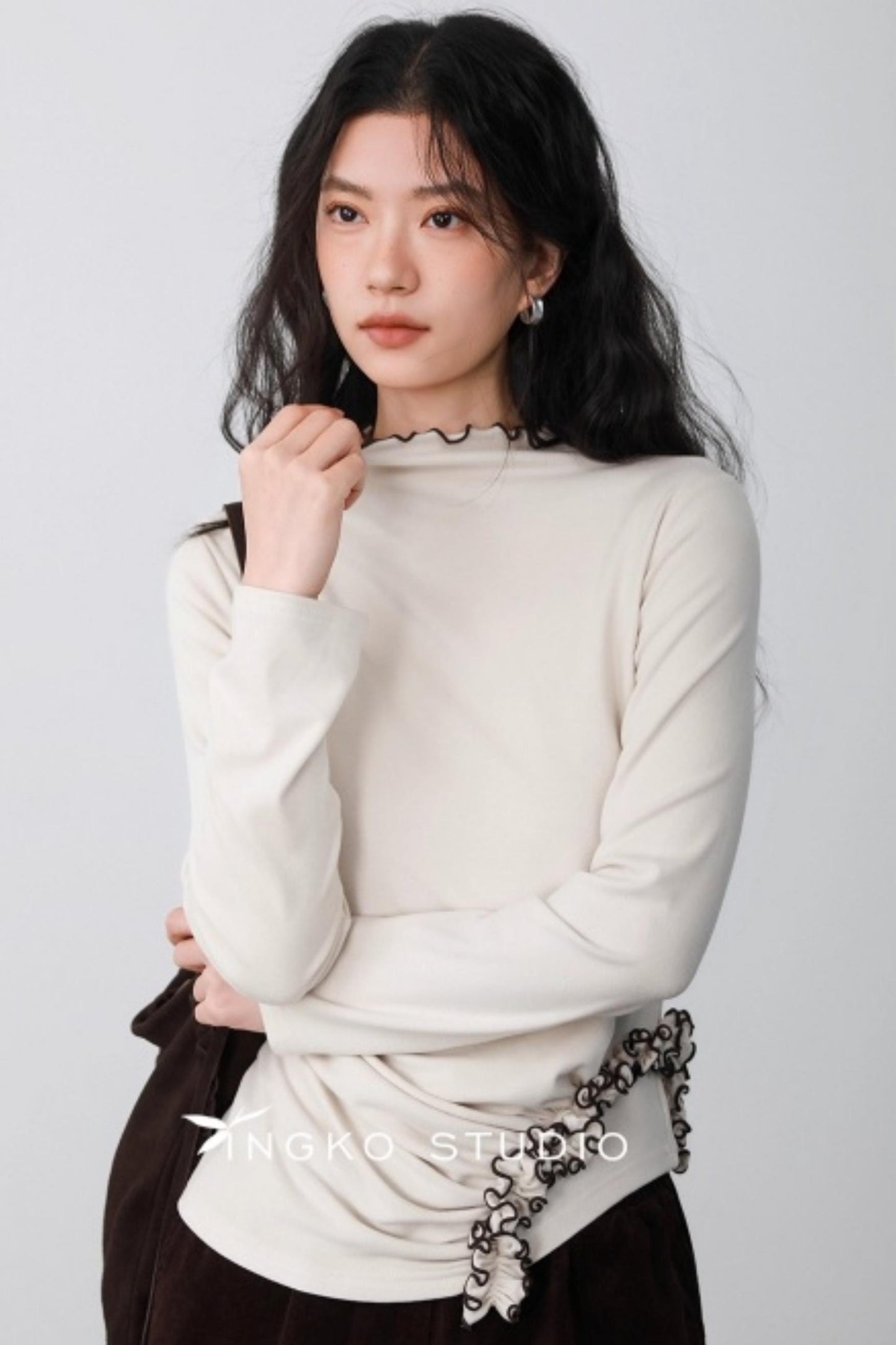 Mica White Ruffled Top