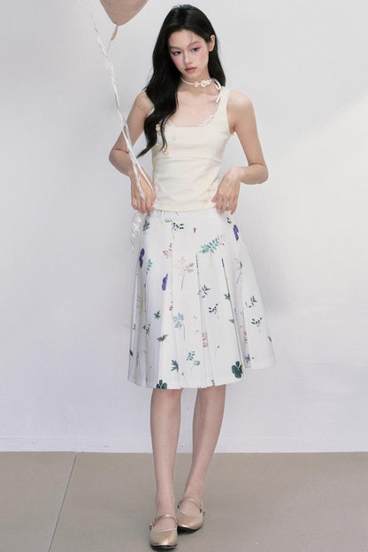 Preface Flower Print A-Line Skirt