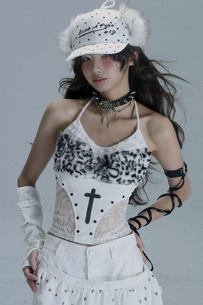 Gothic Lace Patchwork Tank Top