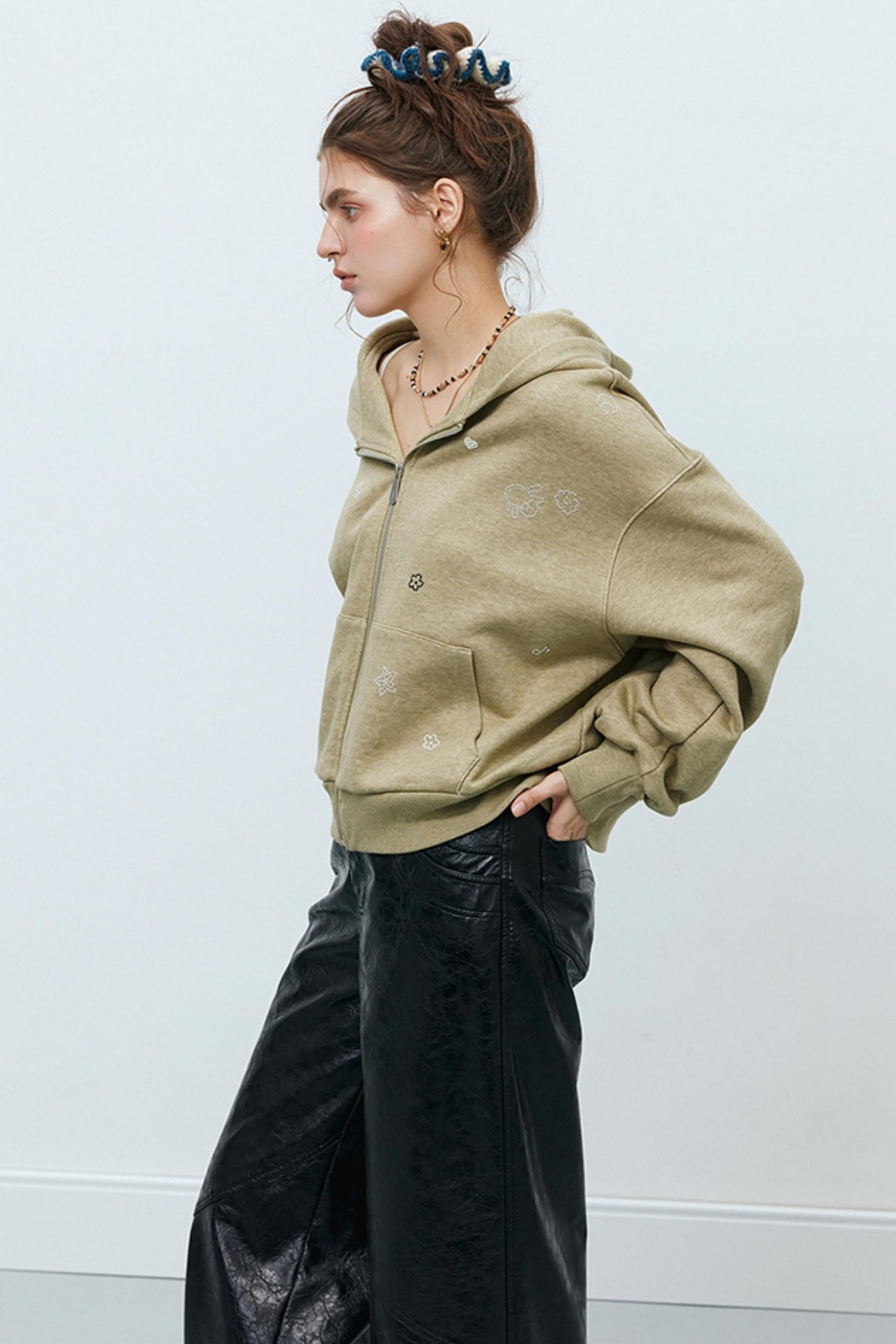 Light Green Hooded Sweatshirt