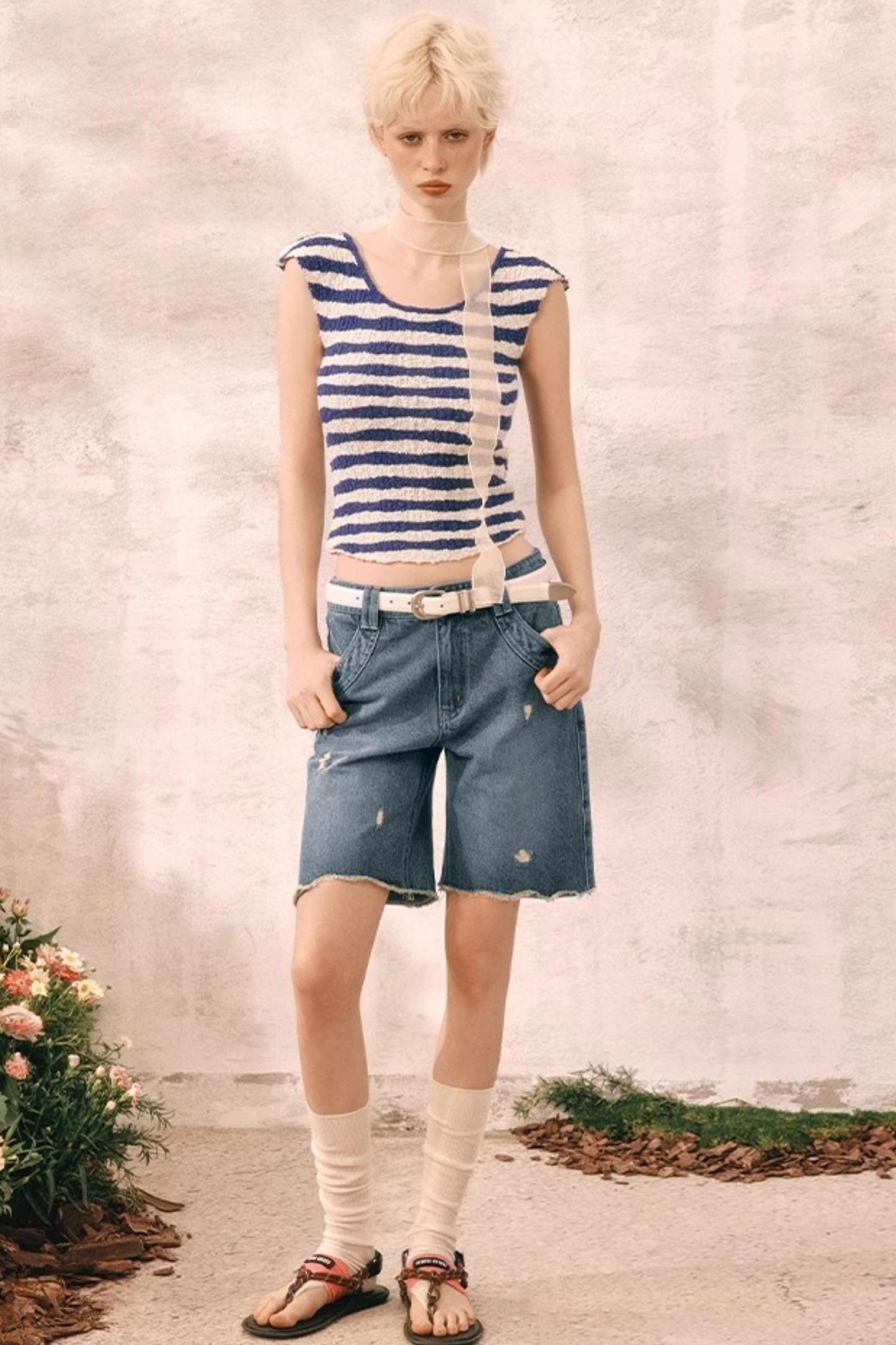 Summer Distressed Denim Shorts