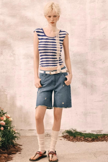 Summer Distressed Denim Shorts