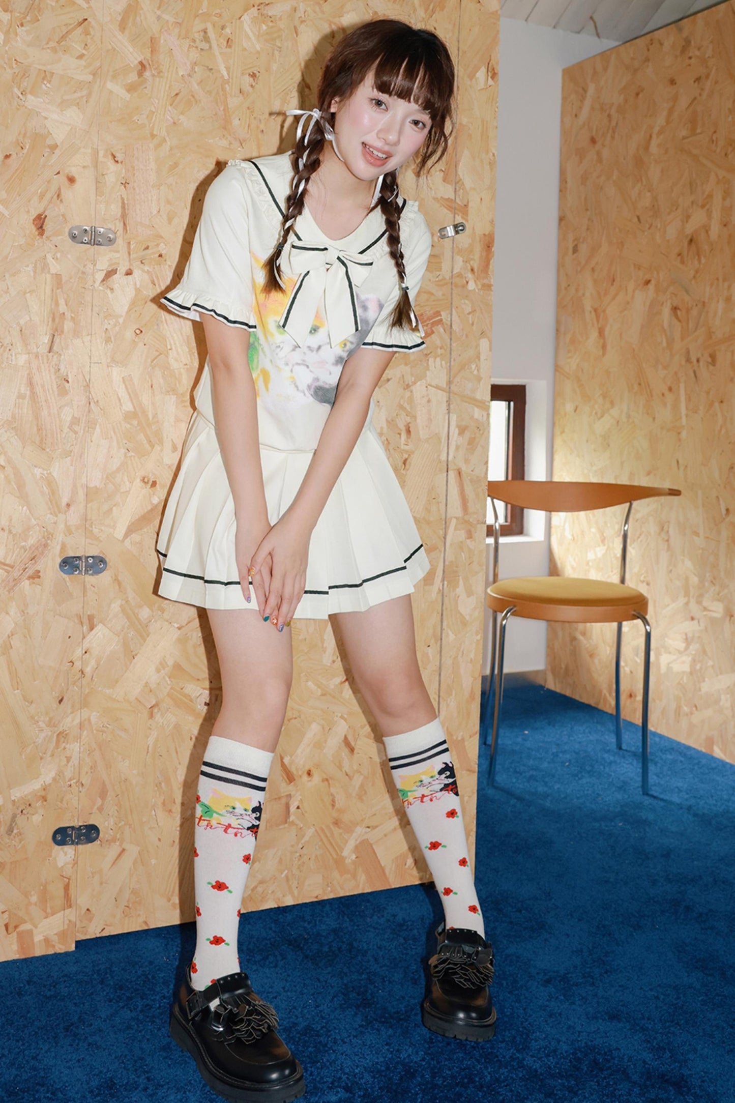 Kitten Print Sporty Style Suit Set-Up