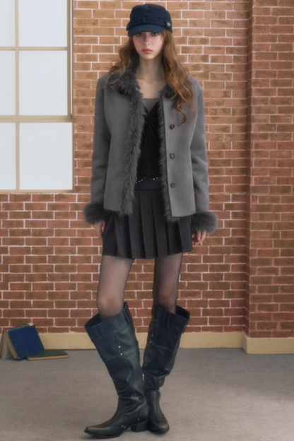 Winter Pleated Short Skirt