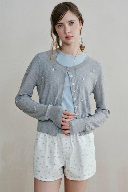 Heartbeat Beaded Knit Cardigan
