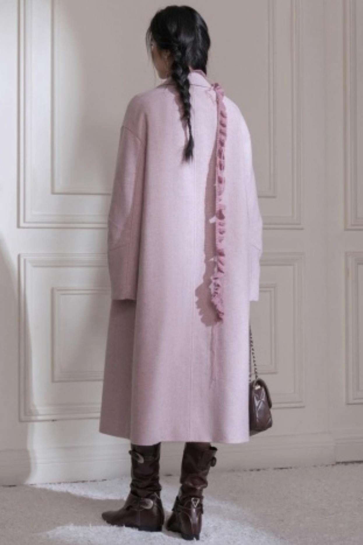 Teaberry Herringbone Tweed Coat
