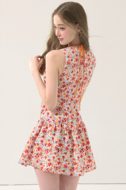 Vintage Floral A-Line Dress
