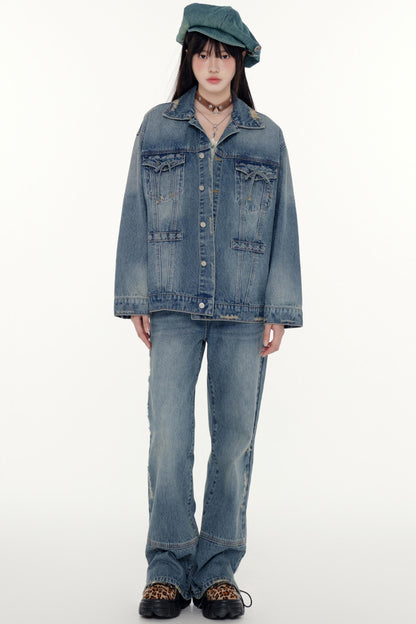 Denim Lace Jacket And BaseTop