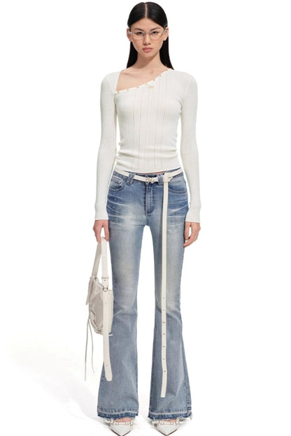 Pit Striped Long Sleeve Top