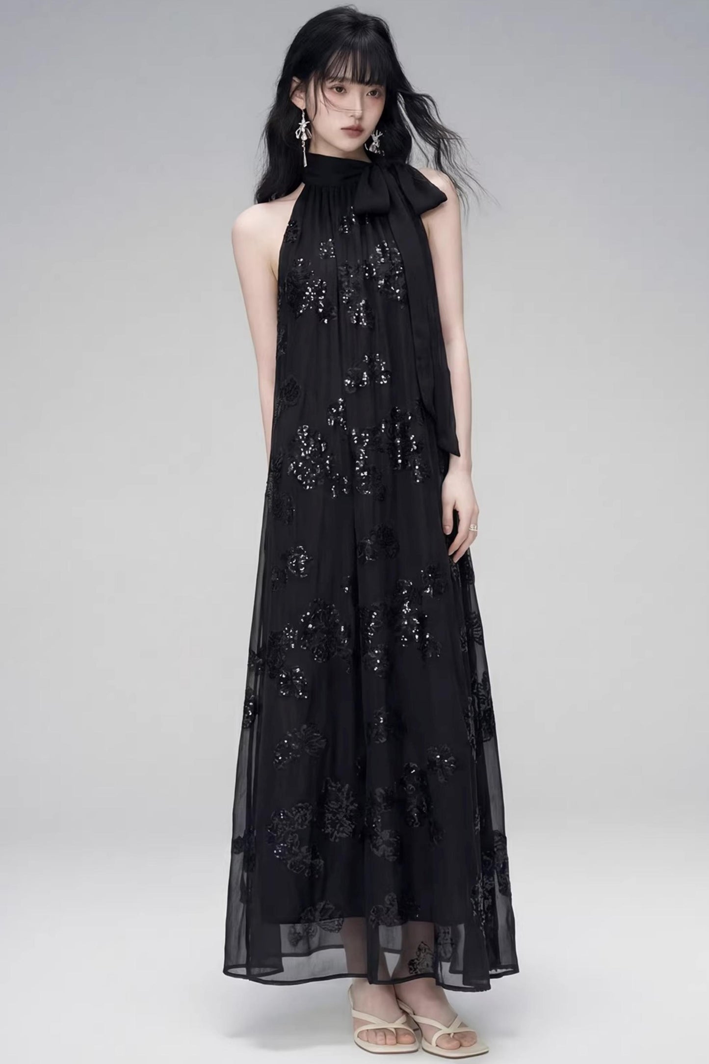 Gilt Shadow Halter Dress