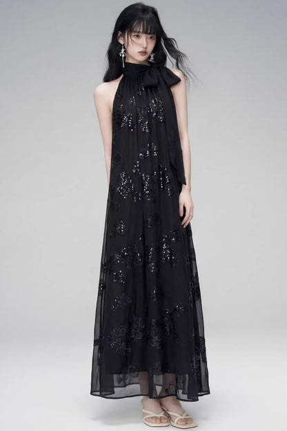 Gilt Shadow Halter Dress