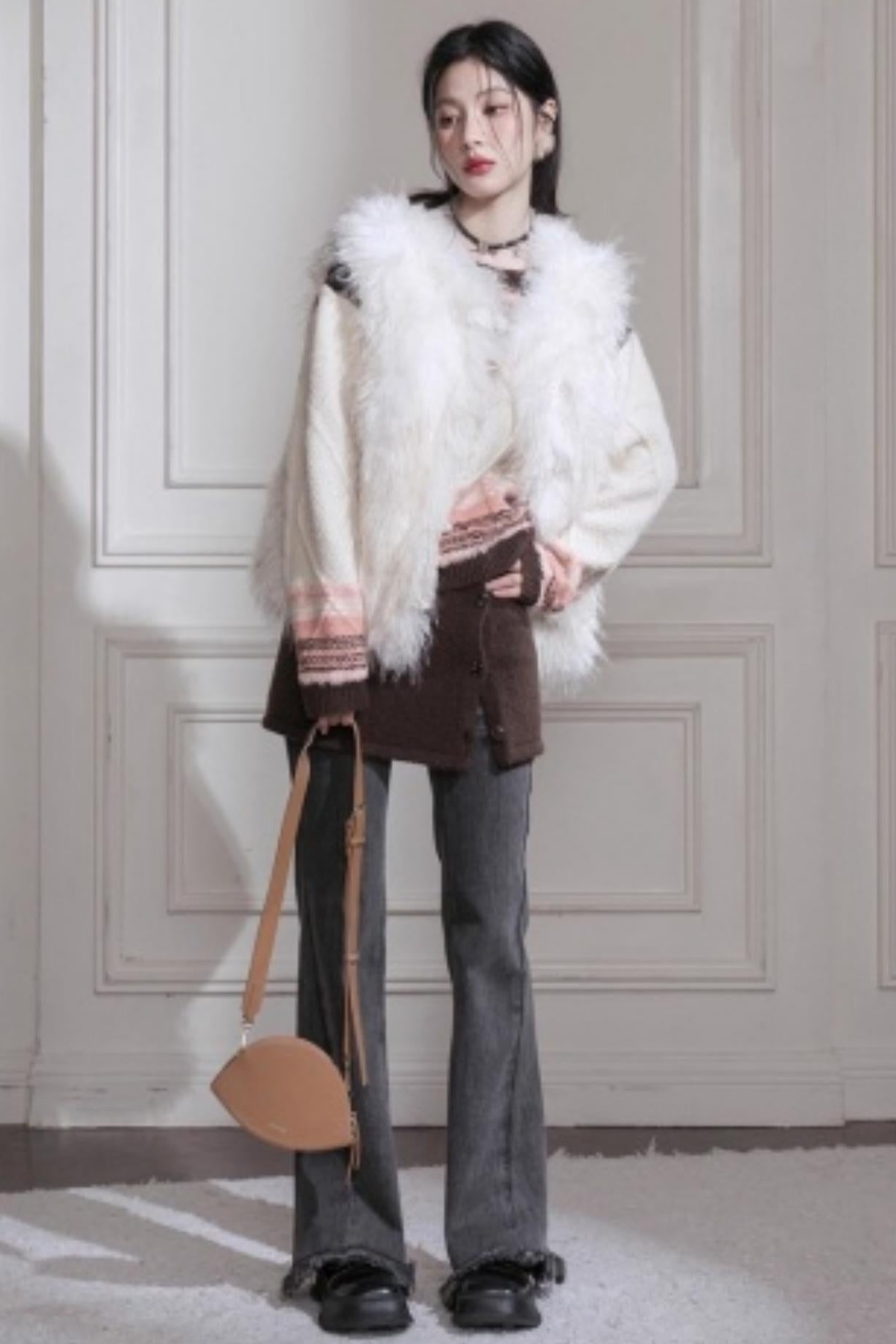Simulated Texture Fur Vest