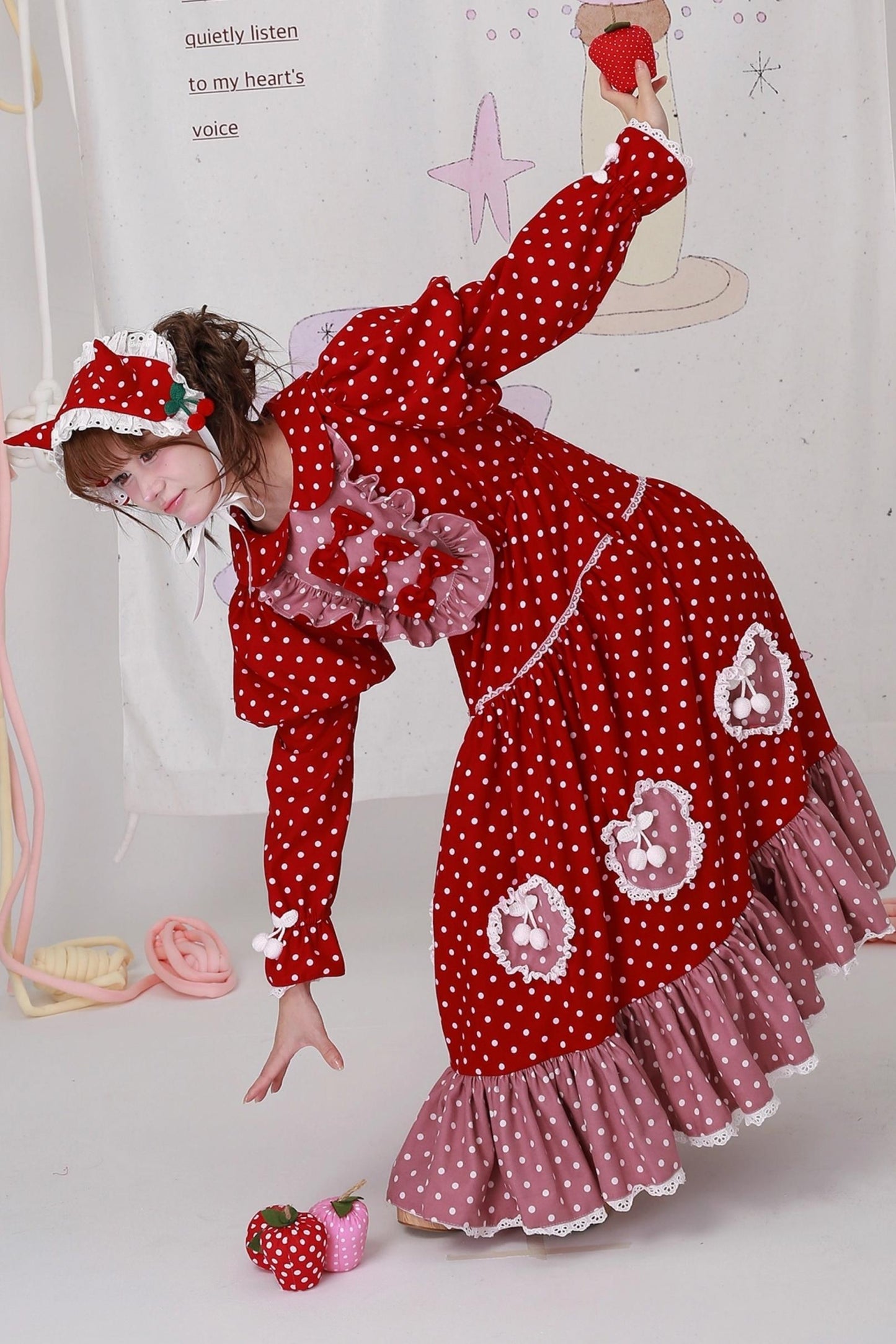 Vintage Christmas Polka Dot Lolita Dress