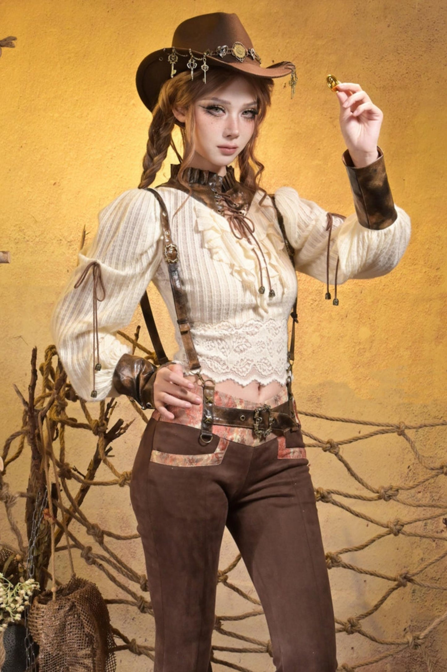 Steampunk Knitted Lace Top