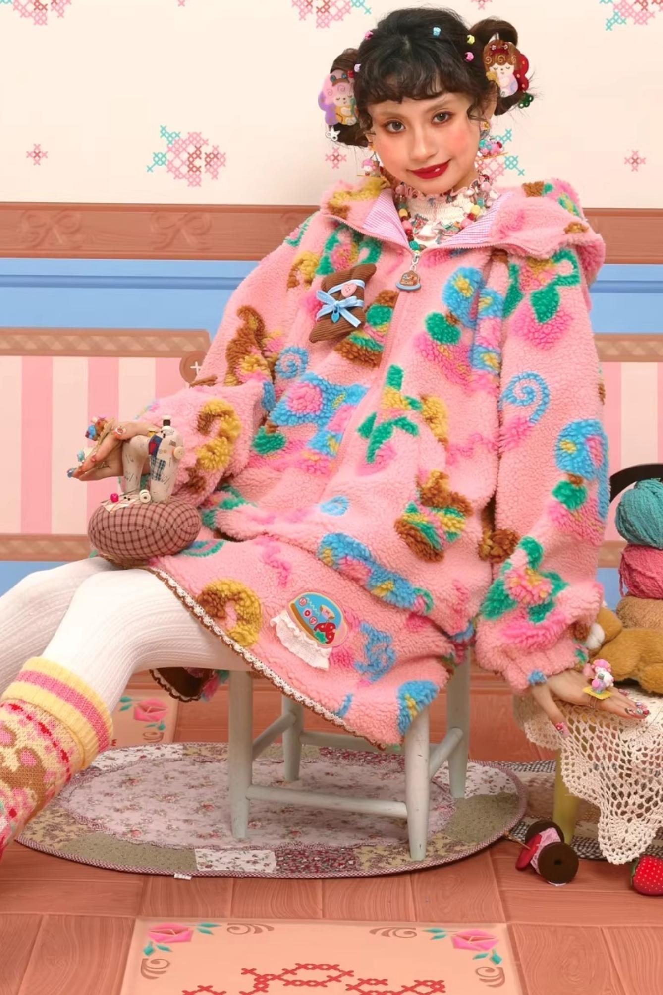 Custom Pink Sherpa Jacket