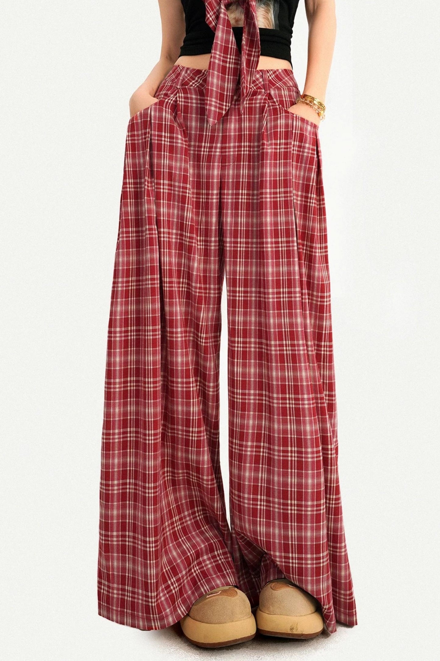 American Retro Plaid Pants