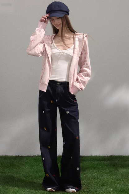 Sweet Printed Hooded Jacket