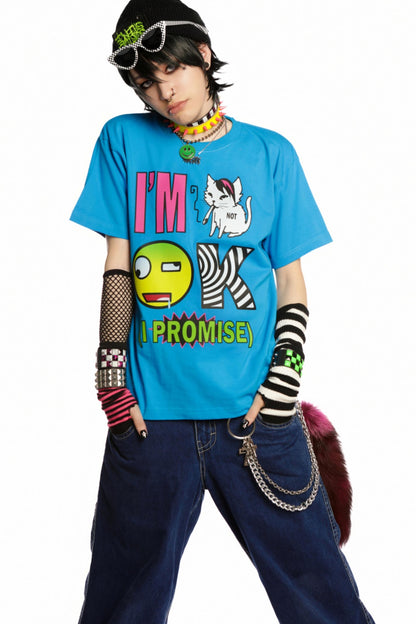 Emo Printed Punk Style T-Shirt