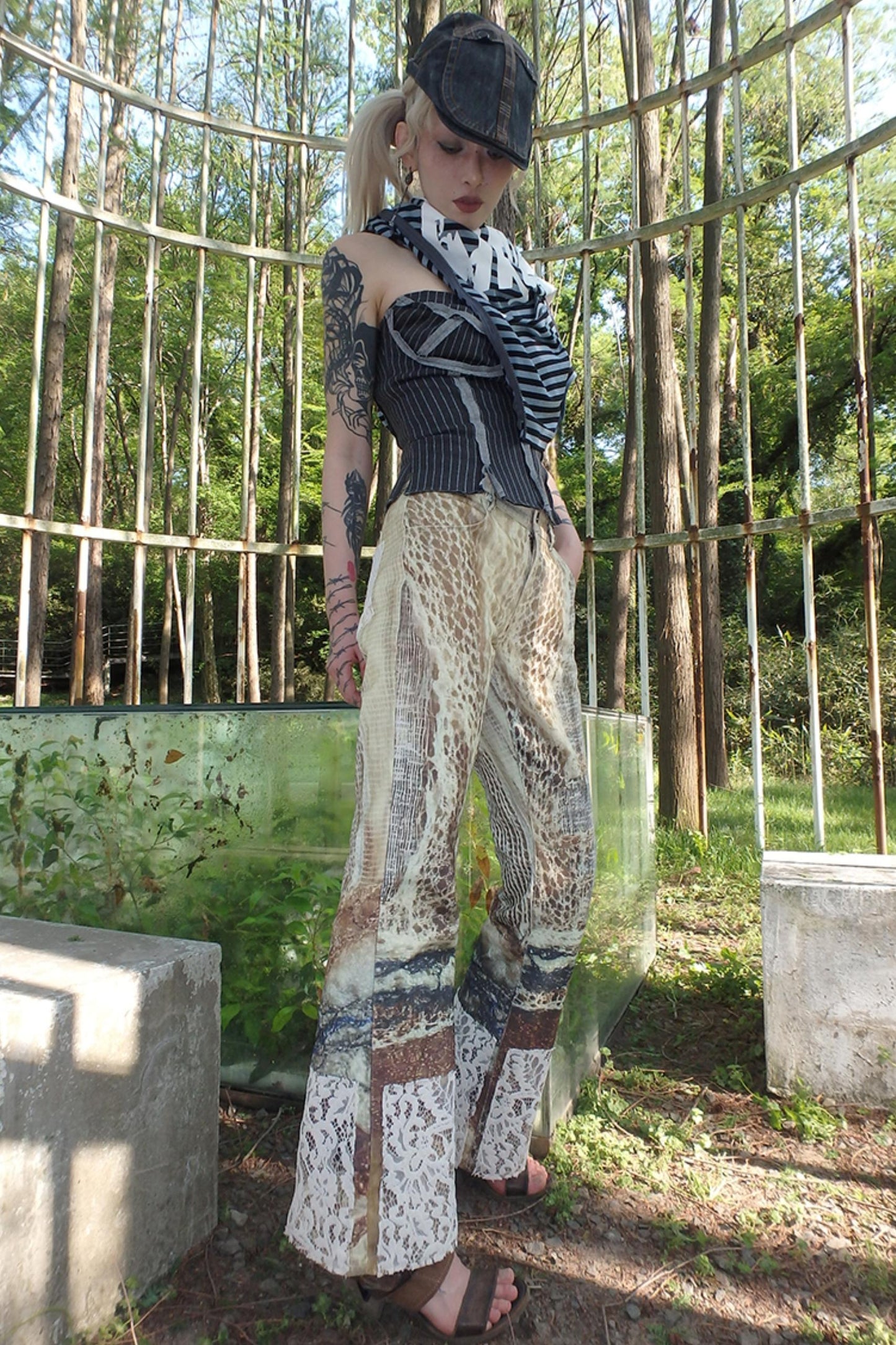 Spiderweb Patchwork Micro Pants