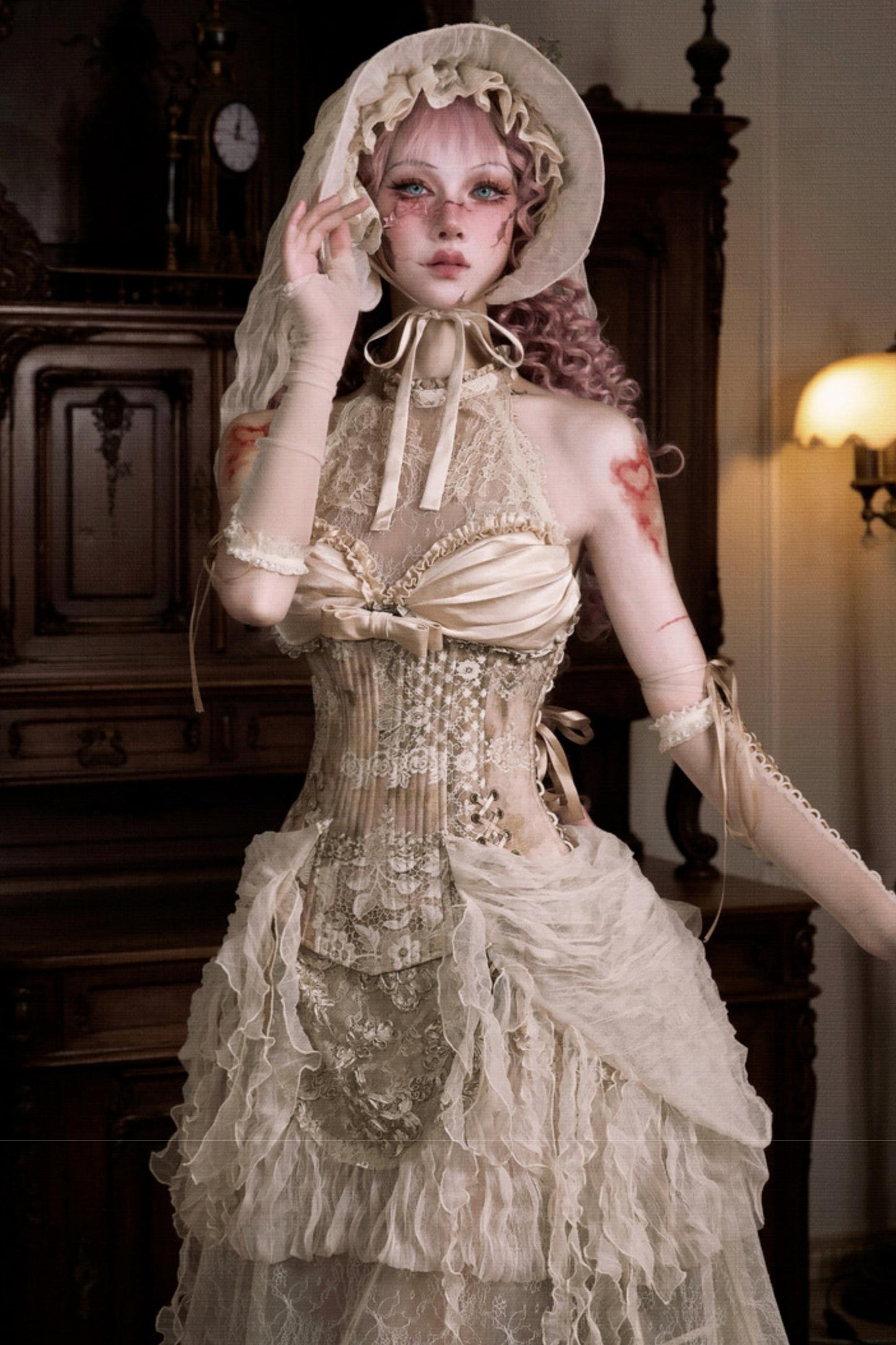 Elegant Herringbone Corset Slim Tunic Top Set