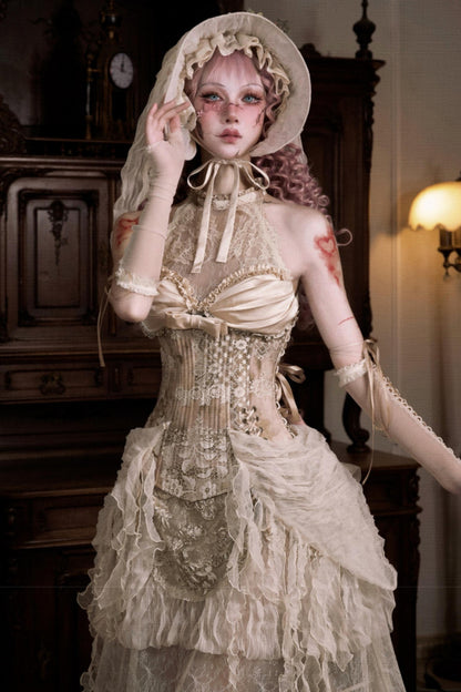 Elegant Herringbone Corset Slim Tunic Top Set