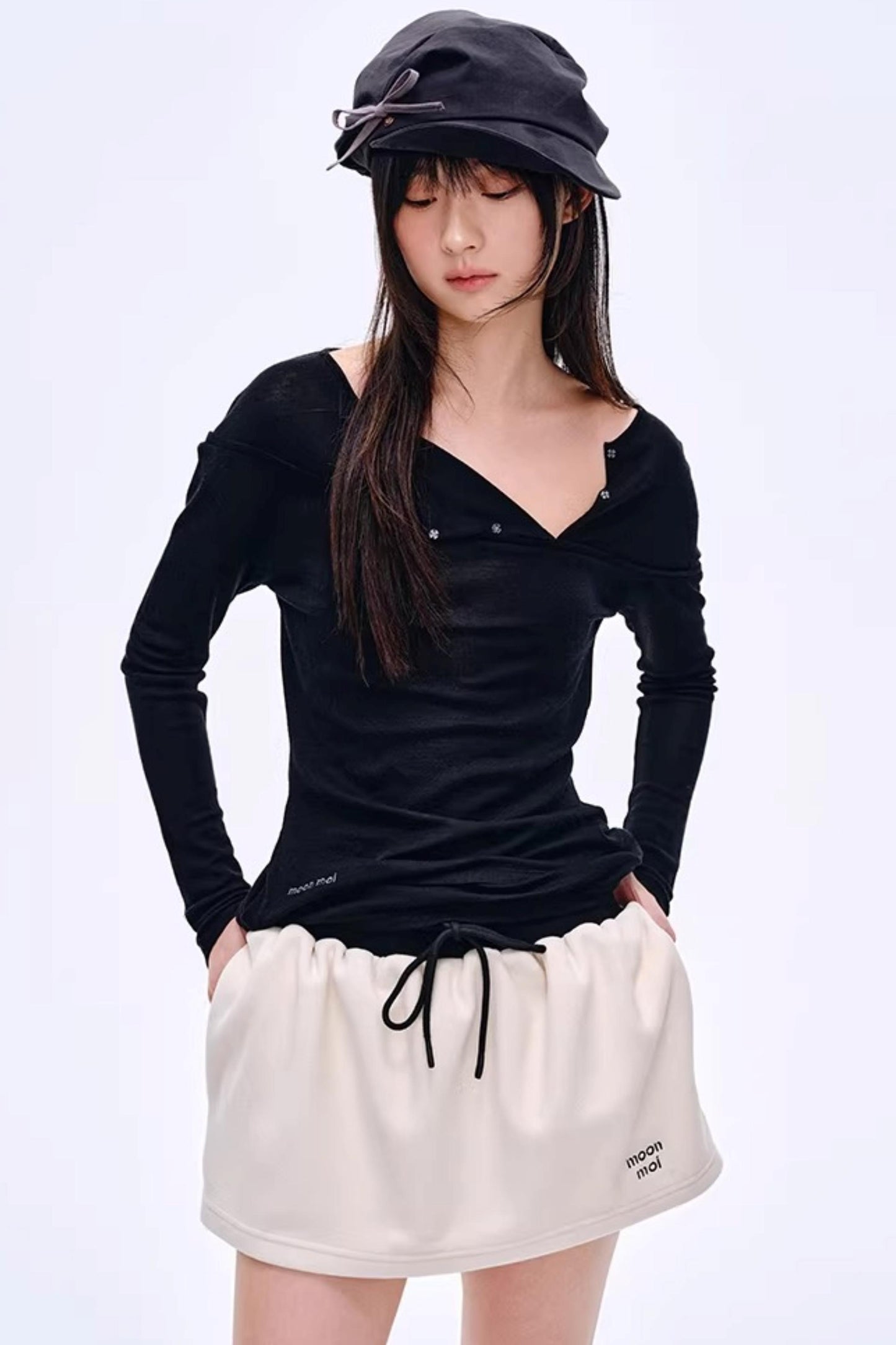 Asymmetrical Wool Blend Blouse