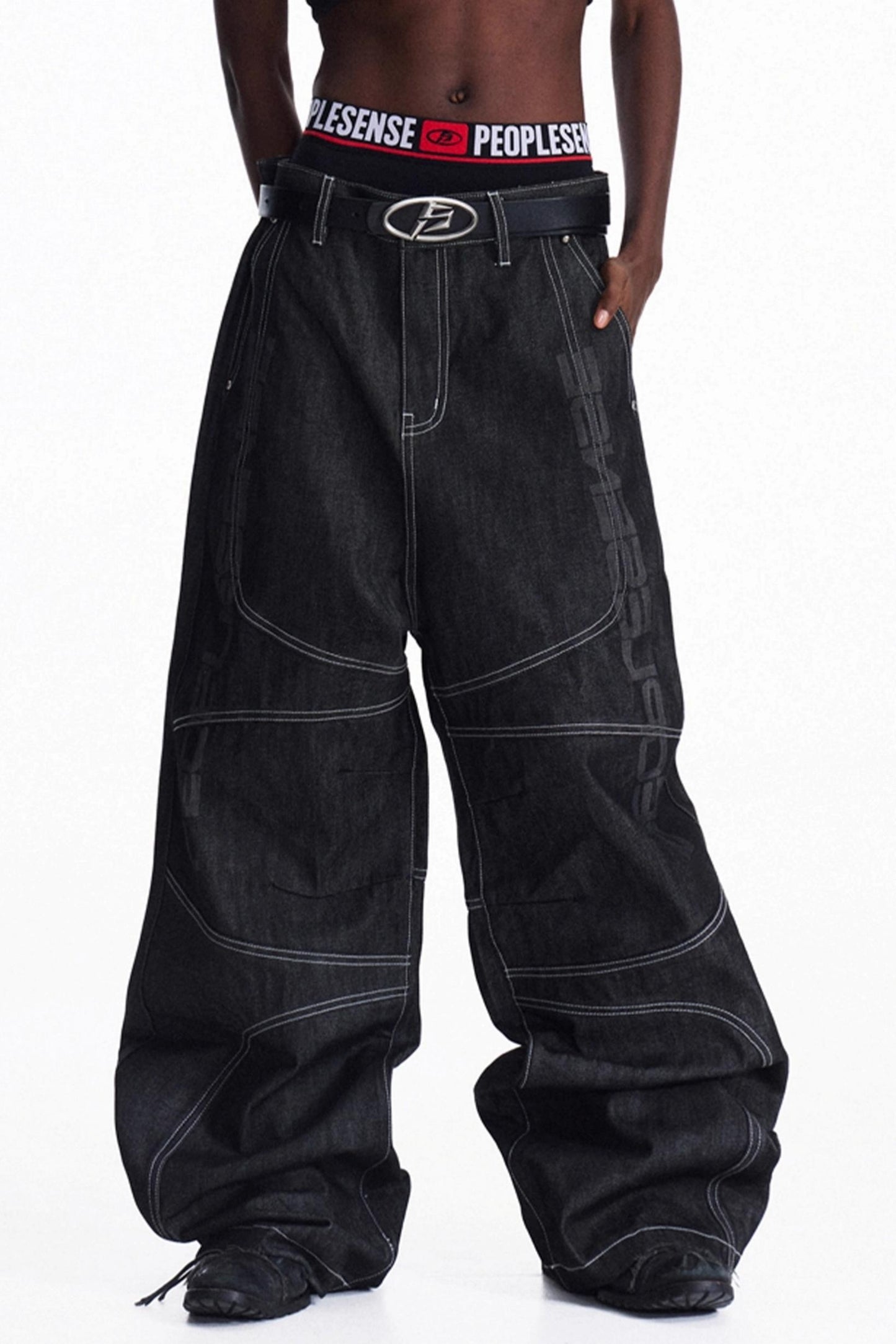 Red-Eared Wide-Leg Jeans