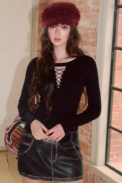 Sweet Strap Slim Knitwear