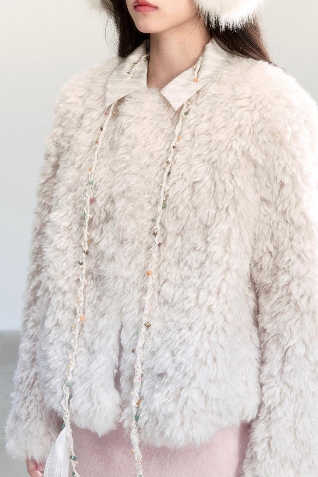 Luxury Shirt Collar Fur Jacket