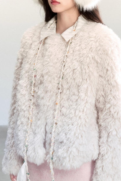 Luxury Shirt Collar Fur Jacket