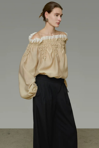 Unspoken Ruffled One-Shoulder Blouse