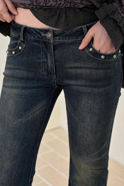 Blue Vintage Slim Denim Trousers