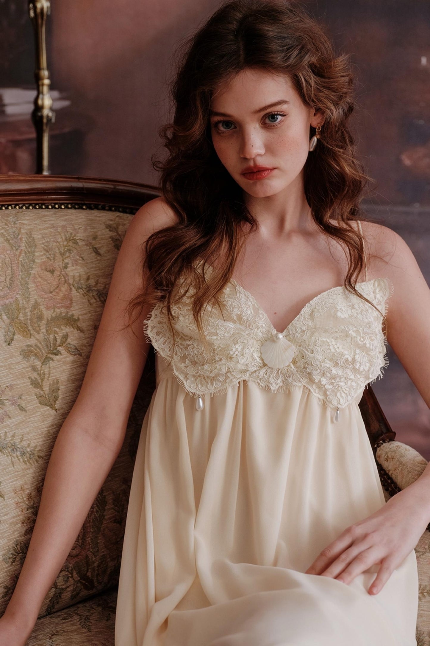 Lace Halter Nightgown Dress