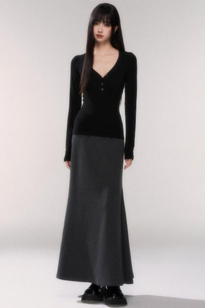 Thick Wool A-Line Skirt