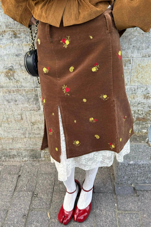 Vintage Embroidered Rose Leather Jacket Set-Up