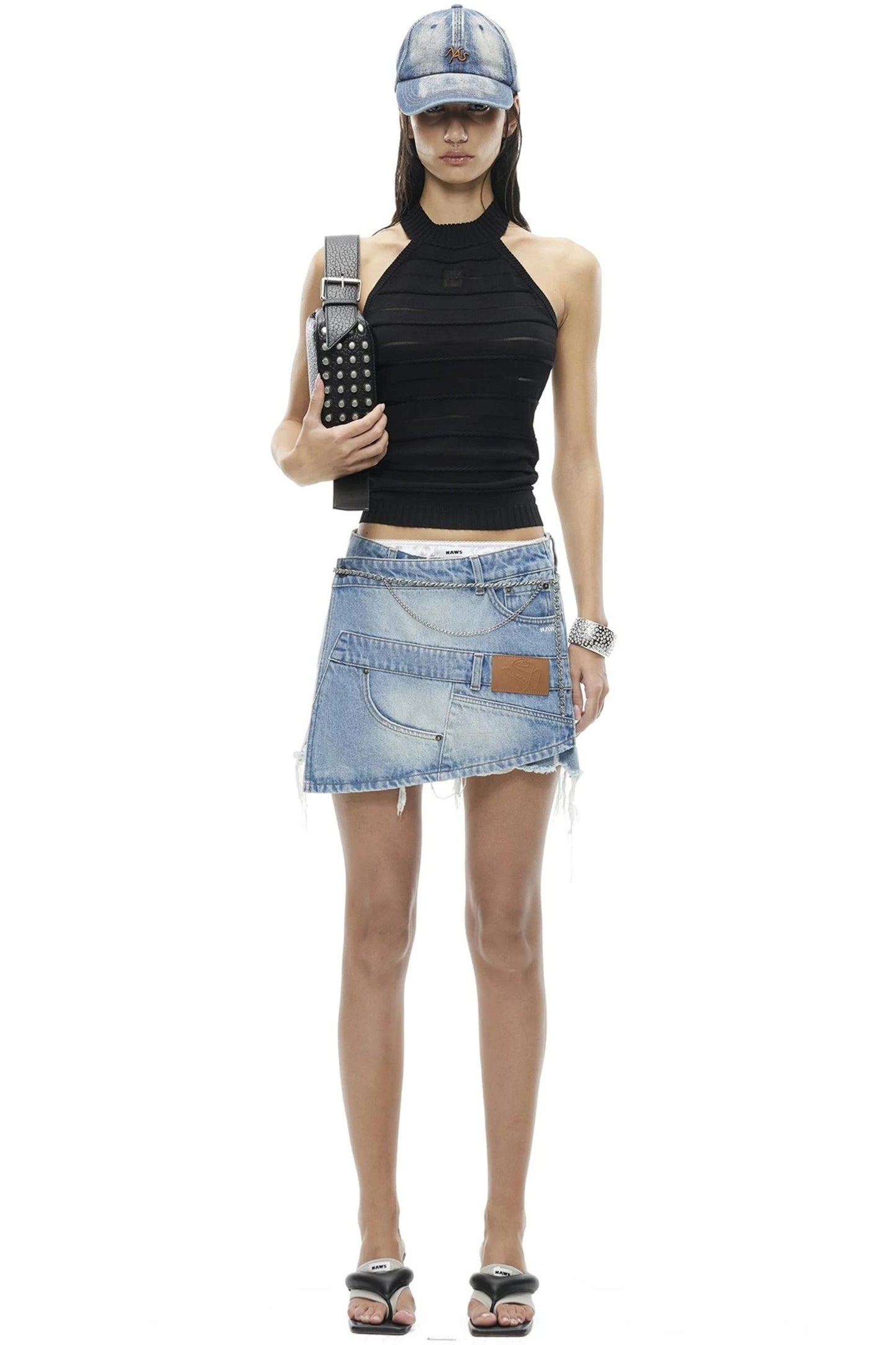 Stamp Pattern Organza Camisole Top