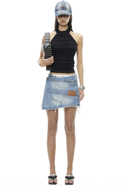 Stamp Pattern Organza Camisole Top