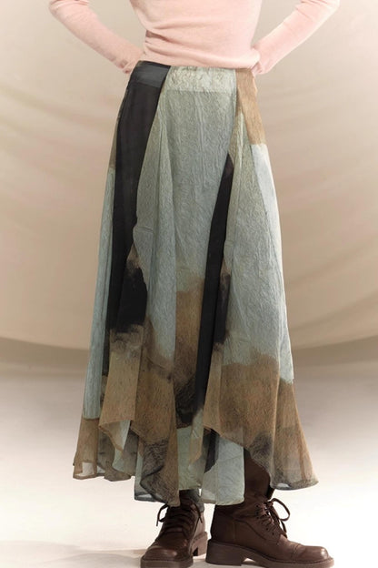 Amber Georgette Patchwork Skirt