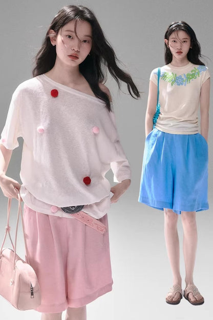 Cotton Linen Bermuda Shorts