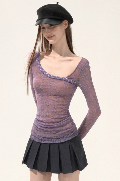 Three-Dimensional Lace Knitted Top