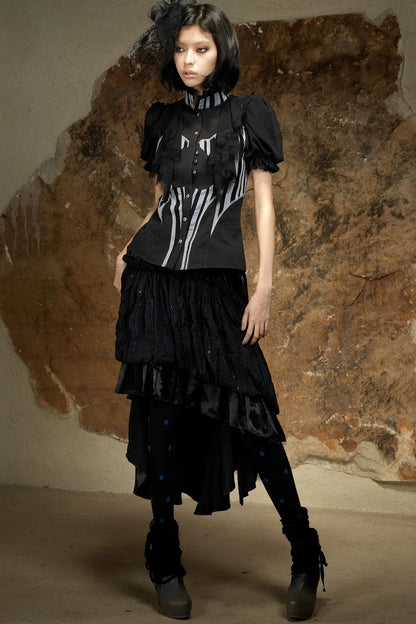 Asymmetrical Retro Tube Skirt