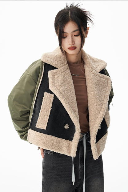 Retro Patchwork Flight Jacket