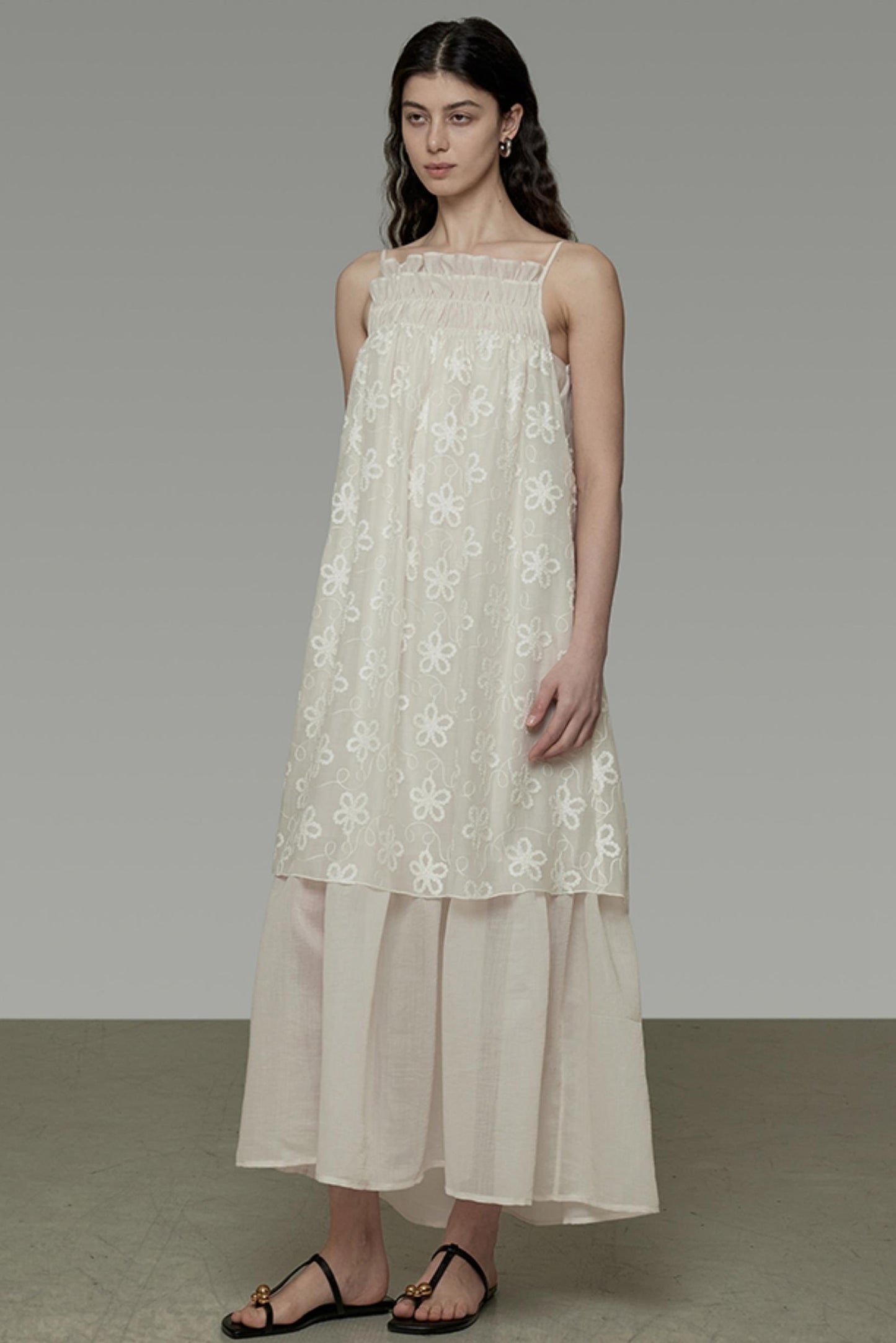 Double Layer Halter Pleated Dress