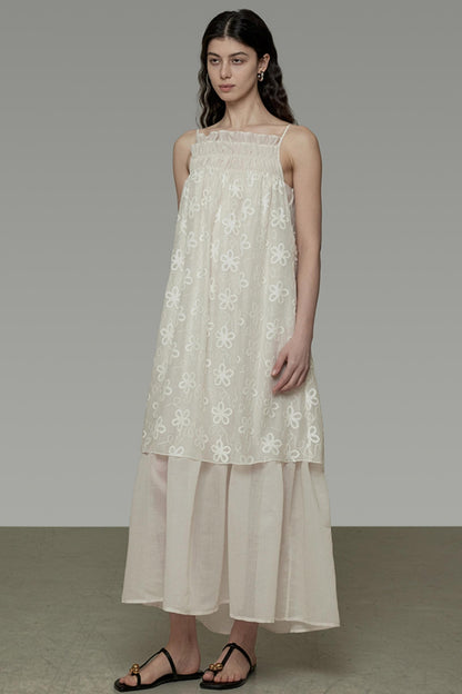 Double Layer Halter Pleated Dress